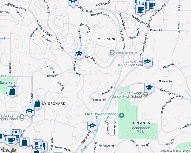 map of restaurants, bars, coffee shops, grocery stores, and more near 28 Wheatherstone in Lake Oswego