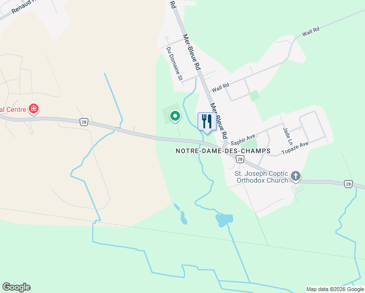 map of restaurants, bars, coffee shops, grocery stores, and more near 3652 Ottawa 28 in Ottawa