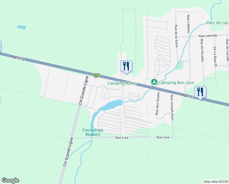 map of restaurants, bars, coffee shops, grocery stores, and more near 1680 Rue Principale in Granby