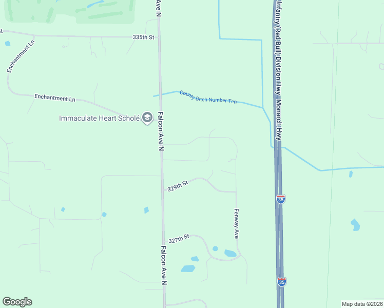 map of restaurants, bars, coffee shops, grocery stores, and more near 32985 Falcon Avenue in Stacy