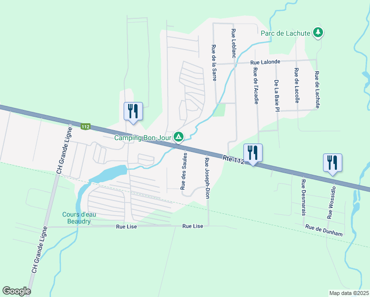 map of restaurants, bars, coffee shops, grocery stores, and more near 1633 Rue Principale in Granby