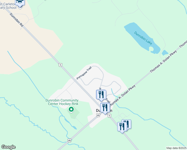 map of restaurants, bars, coffee shops, grocery stores, and more near 118 Cricket Crescent in Dunrobin