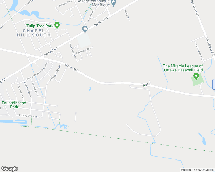 map of restaurants, bars, coffee shops, grocery stores, and more near 3326 Navan Road in Ottawa