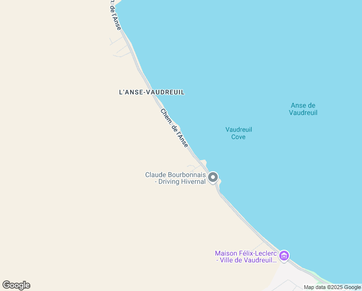 map of restaurants, bars, coffee shops, grocery stores, and more near 340 Chemin de l'Anse in Vaudreuil-Dorion