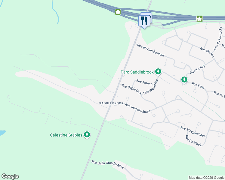 map of restaurants, bars, coffee shops, grocery stores, and more near 2400 Côte Saint-Charles in Vaudreuil-Soulanges
