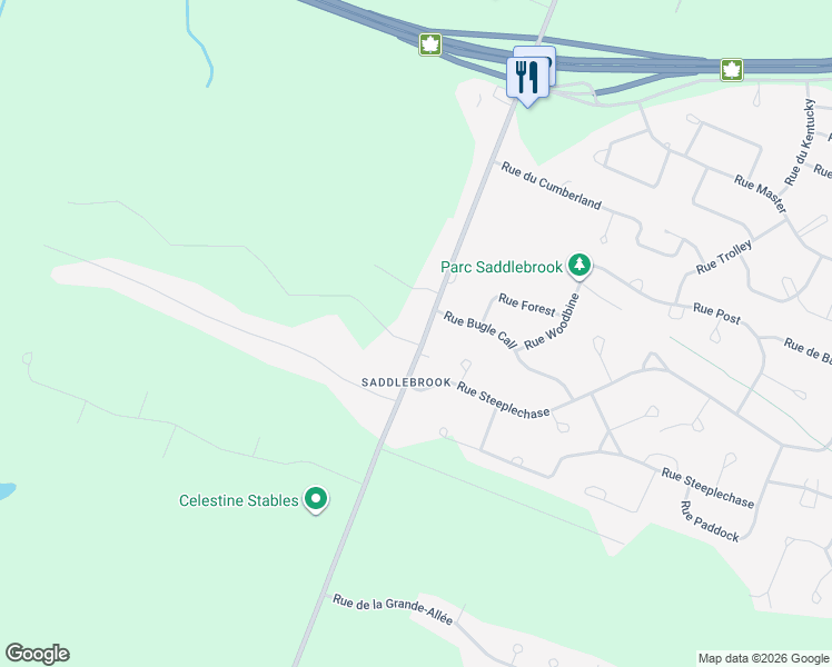 map of restaurants, bars, coffee shops, grocery stores, and more near 2400 Côte Saint-Charles in Vaudreuil-Soulanges