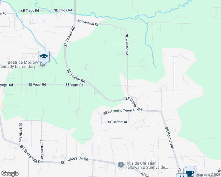 map of restaurants, bars, coffee shops, grocery stores, and more near 13025 Southeast Winston Road in Damascus