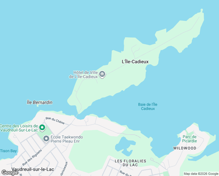 map of restaurants, bars, coffee shops, grocery stores, and more near 52 Chemin de l'Île in L'Île-Cadieux
