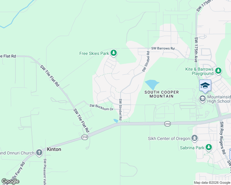 map of restaurants, bars, coffee shops, grocery stores, and more near 18645 Southwest Sugarloaf Lane in Beaverton
