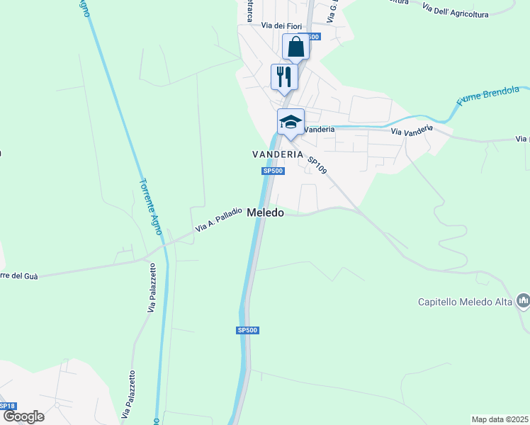 map of restaurants, bars, coffee shops, grocery stores, and more near in Meledo
