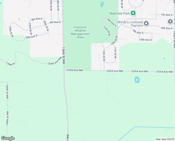 map of restaurants, bars, coffee shops, grocery stores, and more near 13440 253rd Avenue Northwest in Zimmerman