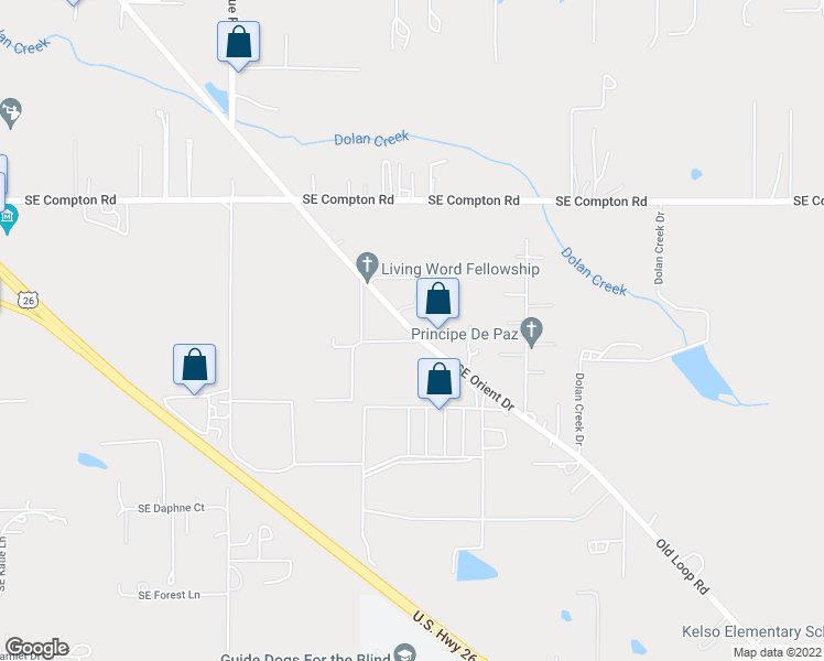 map of restaurants, bars, coffee shops, grocery stores, and more near 33000 Southeast Ryder Lane in Boring