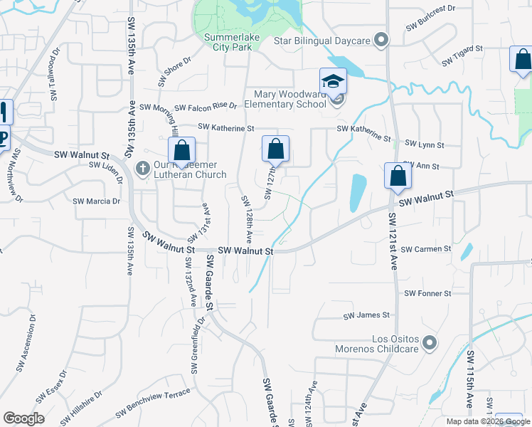 map of restaurants, bars, coffee shops, grocery stores, and more near 12775 Southwest Marie Court in Tigard