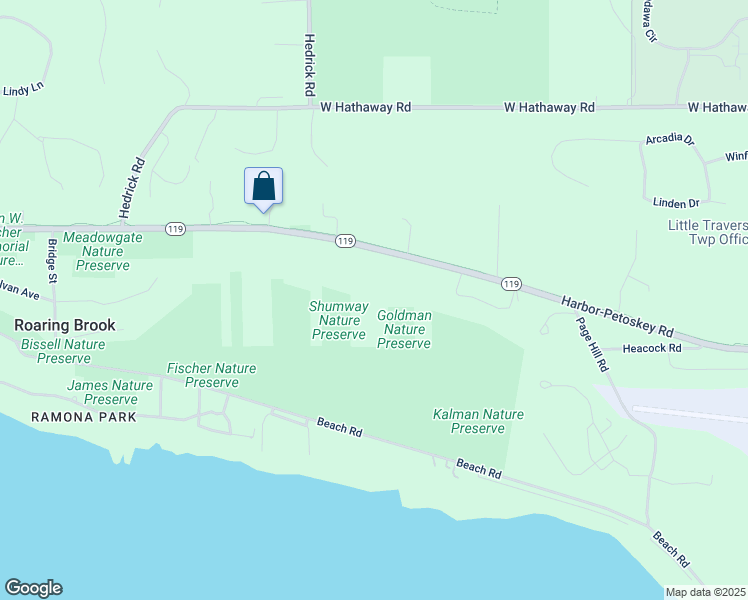 map of restaurants, bars, coffee shops, grocery stores, and more near 7106 Highway 119 in Harbor Springs