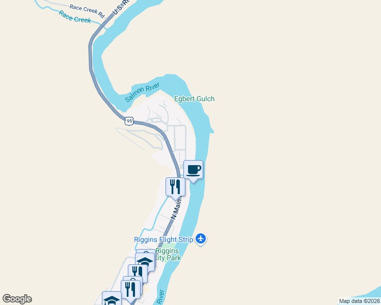 map of restaurants, bars, coffee shops, grocery stores, and more near 913 N Macarthur Avenue in Riggins