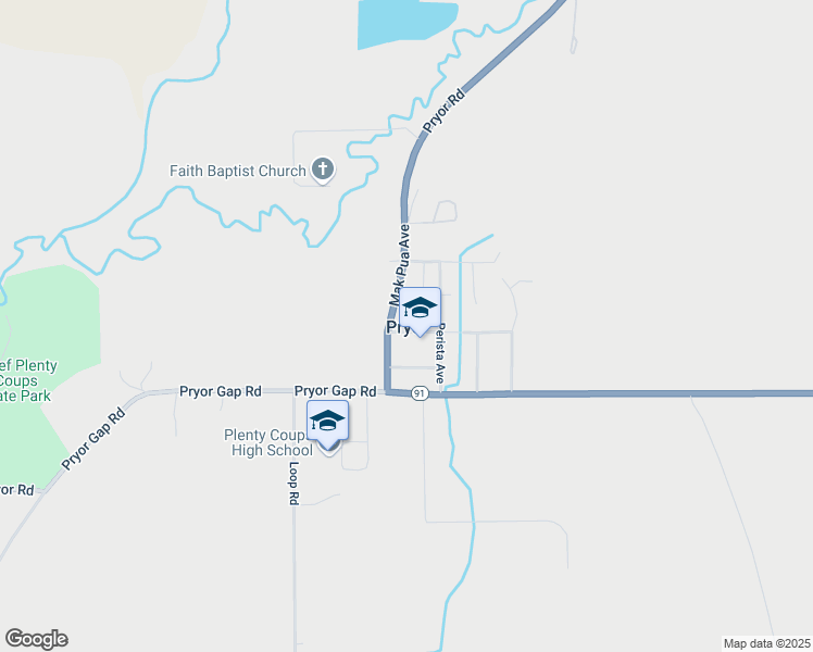 map of restaurants, bars, coffee shops, grocery stores, and more near Pryor Road in Pryor