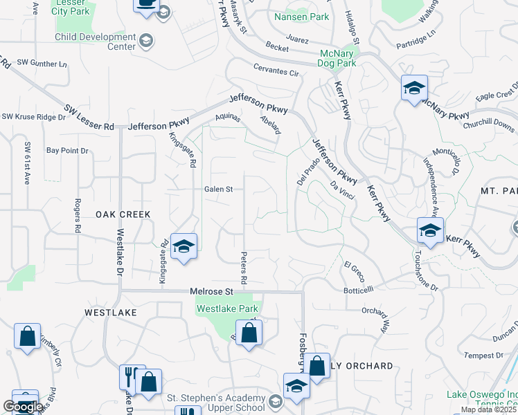 map of restaurants, bars, coffee shops, grocery stores, and more near 13348 Auburn court in Lake Oswego