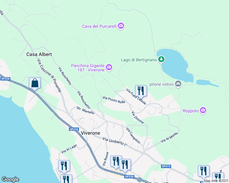 map of restaurants, bars, coffee shops, grocery stores, and more near 49a Via Zimone in Provincia di Biella