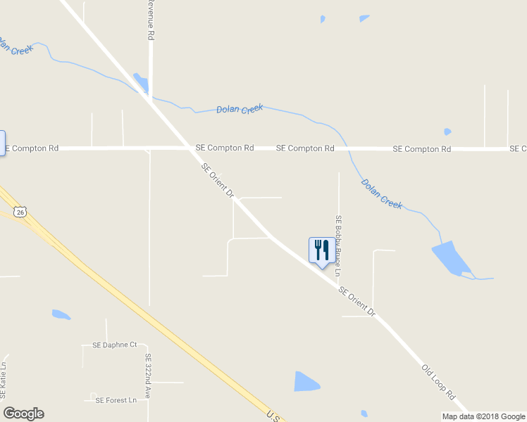 map of restaurants, bars, coffee shops, grocery stores, and more near 33000 Southeast Ryder Lane in Boring