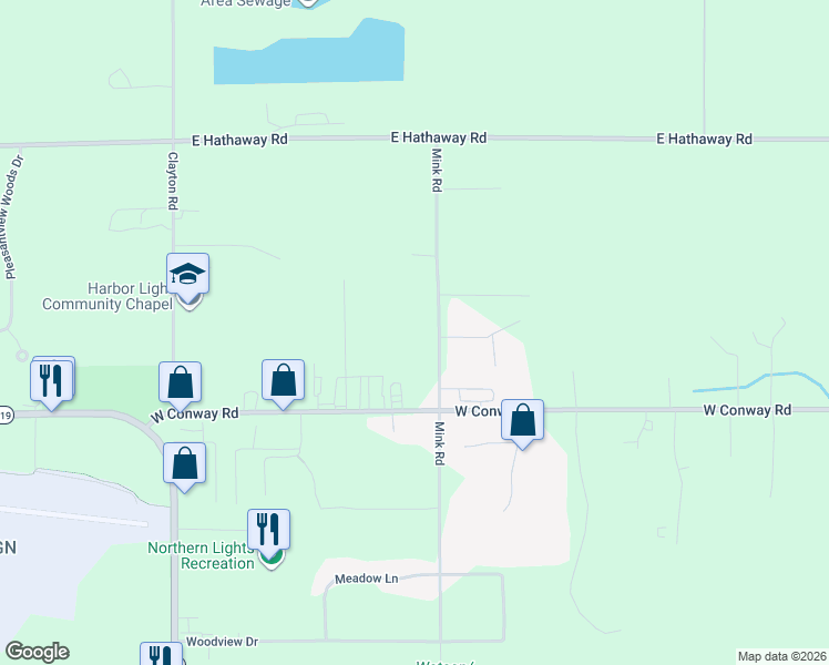 map of restaurants, bars, coffee shops, grocery stores, and more near 8278 Mink Road in Harbor Springs