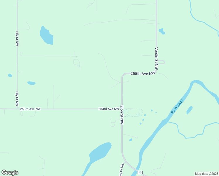 map of restaurants, bars, coffee shops, grocery stores, and more near 25466 Zion Street Northwest in Isanti