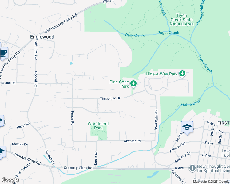 map of restaurants, bars, coffee shops, grocery stores, and more near 940 Hoodview Lane in Lake Oswego