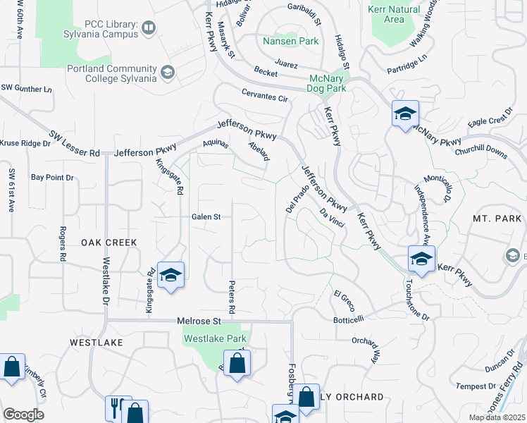 map of restaurants, bars, coffee shops, grocery stores, and more near 13278 Vermeer Drive in Lake Oswego