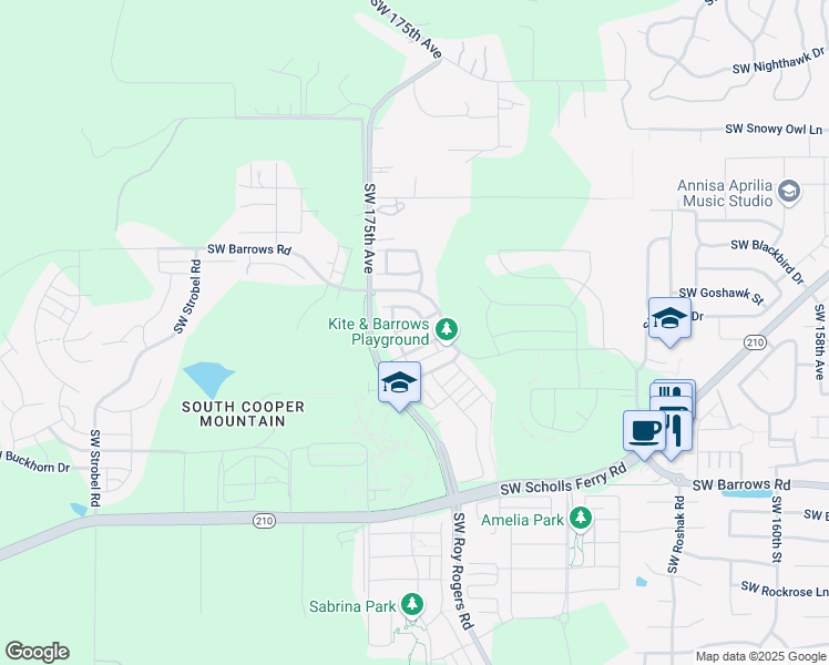 map of restaurants, bars, coffee shops, grocery stores, and more near in Beaverton
