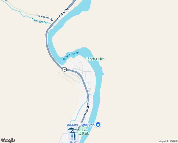 map of restaurants, bars, coffee shops, grocery stores, and more near 913 North Street in Riggins