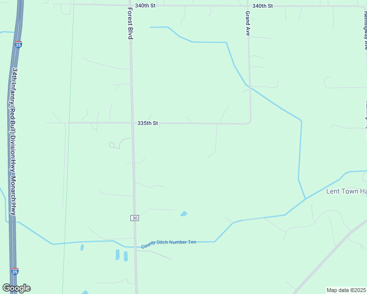 map of restaurants, bars, coffee shops, grocery stores, and more near 6505 335th Street in Stacy