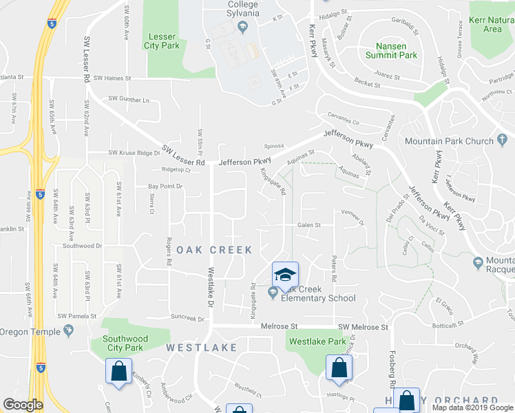 map of restaurants, bars, coffee shops, grocery stores, and more near 56 Galen Street in Lake Oswego