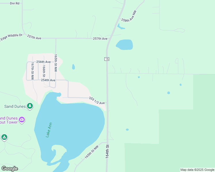 map of restaurants, bars, coffee shops, grocery stores, and more near 25415 164th Street in Big Lake
