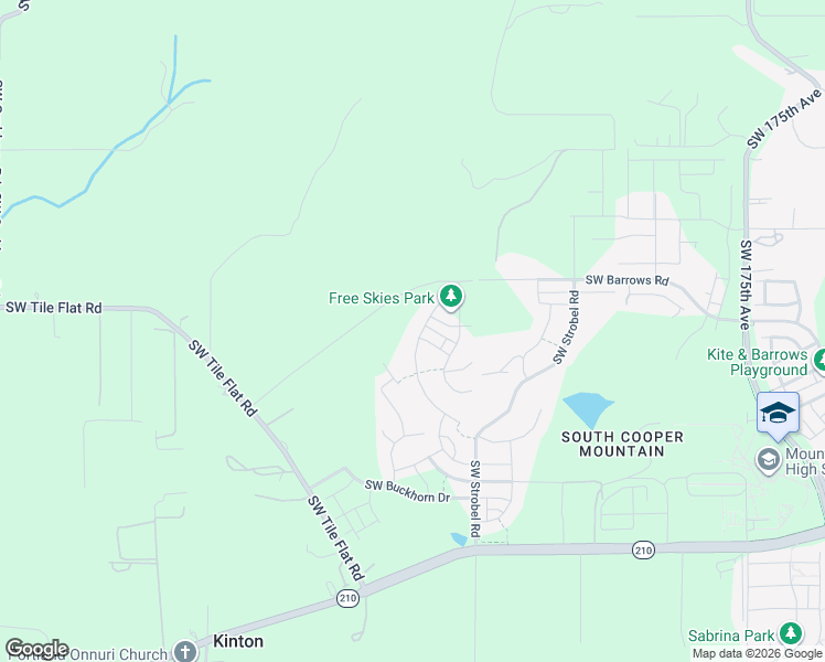 map of restaurants, bars, coffee shops, grocery stores, and more near 12205 Southwest Silvertip Street in Beaverton
