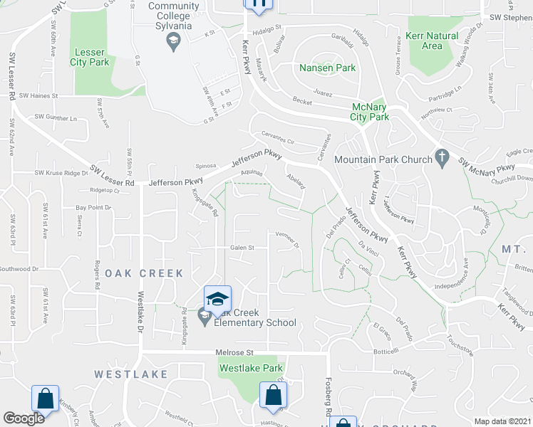 map of restaurants, bars, coffee shops, grocery stores, and more near 13000 Princeton Ct in Lake Oswego
