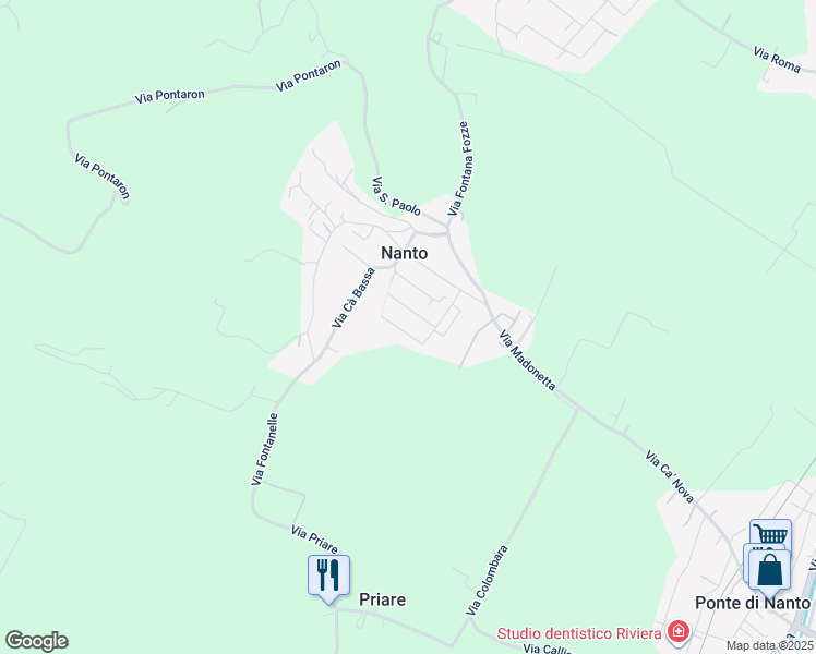 map of restaurants, bars, coffee shops, grocery stores, and more near 6C Via Don Giulio Ragnolo in Nanto