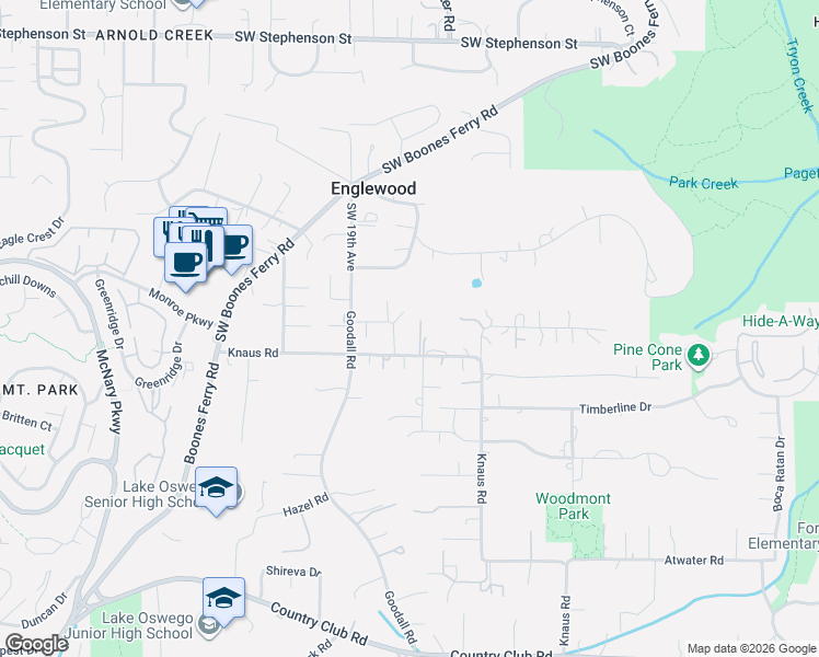 map of restaurants, bars, coffee shops, grocery stores, and more near 1823 Highlands Loop in Lake Oswego