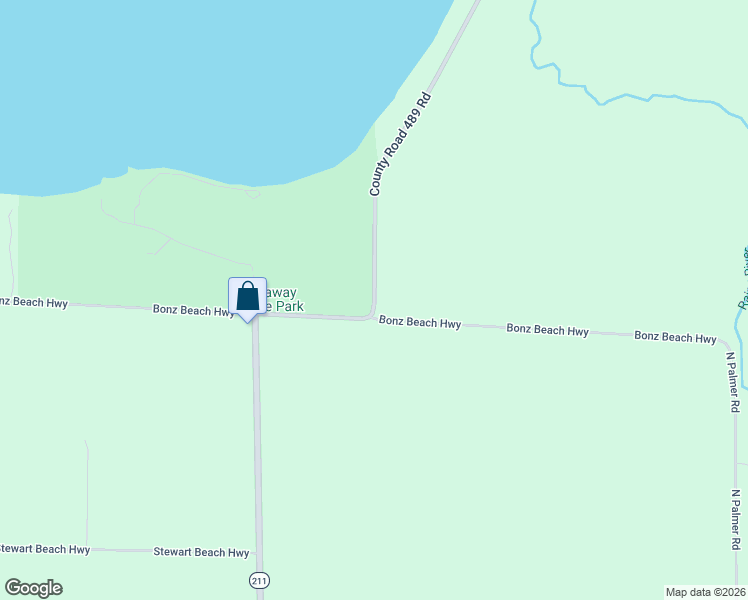 map of restaurants, bars, coffee shops, grocery stores, and more near 159 County Road 489 Road in Onaway