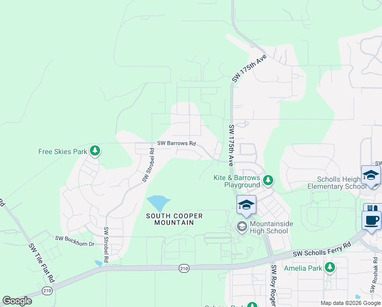 map of restaurants, bars, coffee shops, grocery stores, and more near 12231 Southwest 175th Avenue in Beaverton