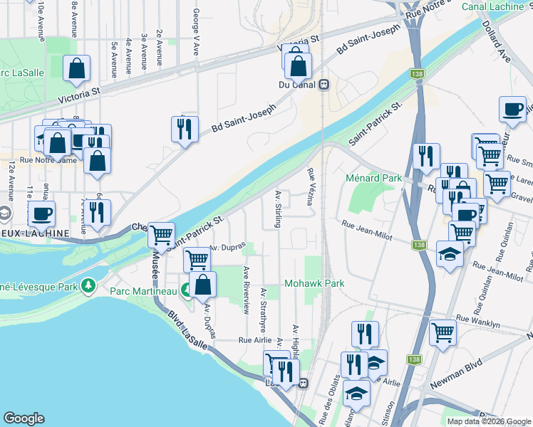map of restaurants, bars, coffee shops, grocery stores, and more near 259 Rue Beauchamp in Montréal
