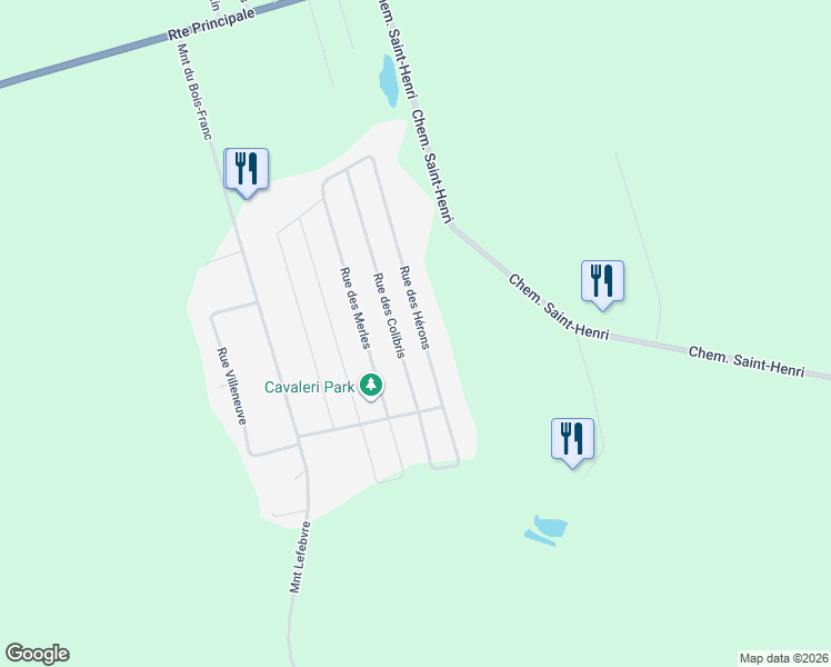 map of restaurants, bars, coffee shops, grocery stores, and more near 873 Rue des Hérons in Très-Saint-Rédempteur