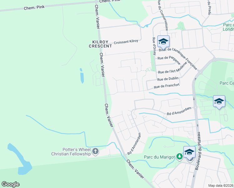 map of restaurants, bars, coffee shops, grocery stores, and more near 177 Rue de Francfort in Gatineau