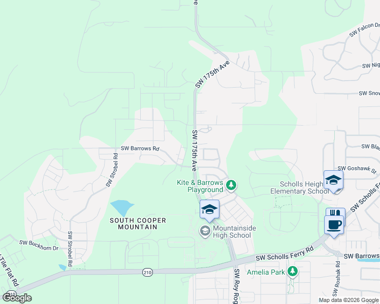 map of restaurants, bars, coffee shops, grocery stores, and more near 12020 Southwest 176th Drive in Beaverton