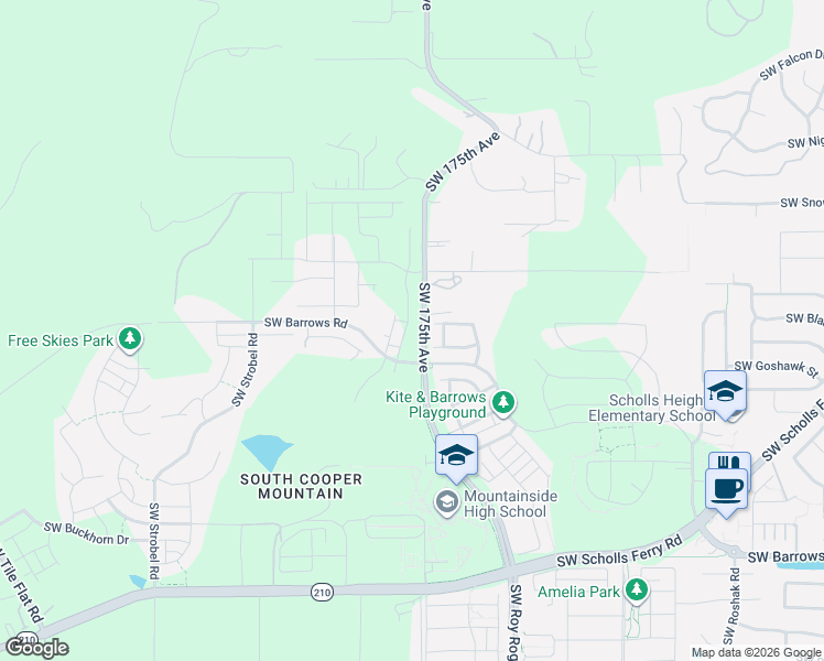 map of restaurants, bars, coffee shops, grocery stores, and more near 12020 Southwest 176th Drive in Beaverton