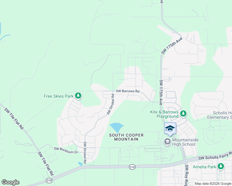 map of restaurants, bars, coffee shops, grocery stores, and more near 18090 Southwest Barrows Road in Beaverton