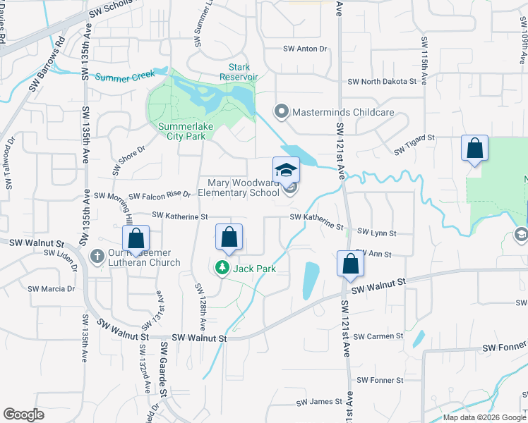 map of restaurants, bars, coffee shops, grocery stores, and more near 12495 Southwest Katherine Street in Tigard