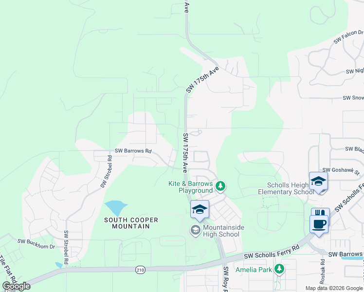 map of restaurants, bars, coffee shops, grocery stores, and more near 11950 Southwest 176th Drive in Beaverton