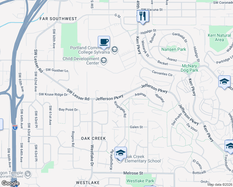map of restaurants, bars, coffee shops, grocery stores, and more near 42 Spinosa in Lake Oswego