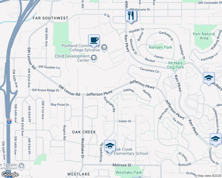 map of restaurants, bars, coffee shops, grocery stores, and more near 42 Spinosa in Lake Oswego