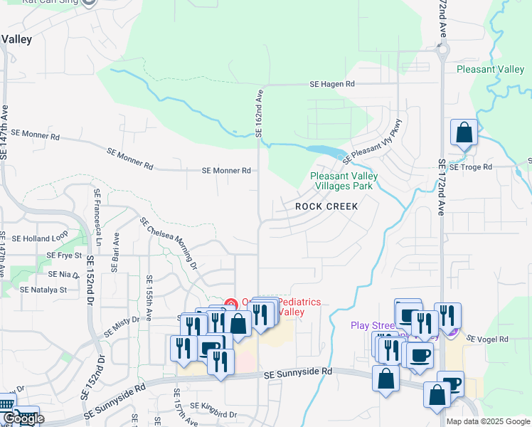map of restaurants, bars, coffee shops, grocery stores, and more near 12268 SE 162nd Ave in Happy Valley