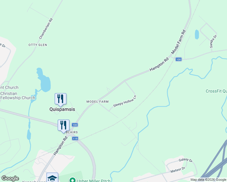map of restaurants, bars, coffee shops, grocery stores, and more near 576 Hampton Road in Quispamsis